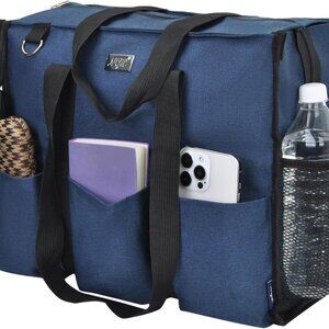 Canvas Utility Tote Bag Multi Pocket Large Work Travel Organizer Women